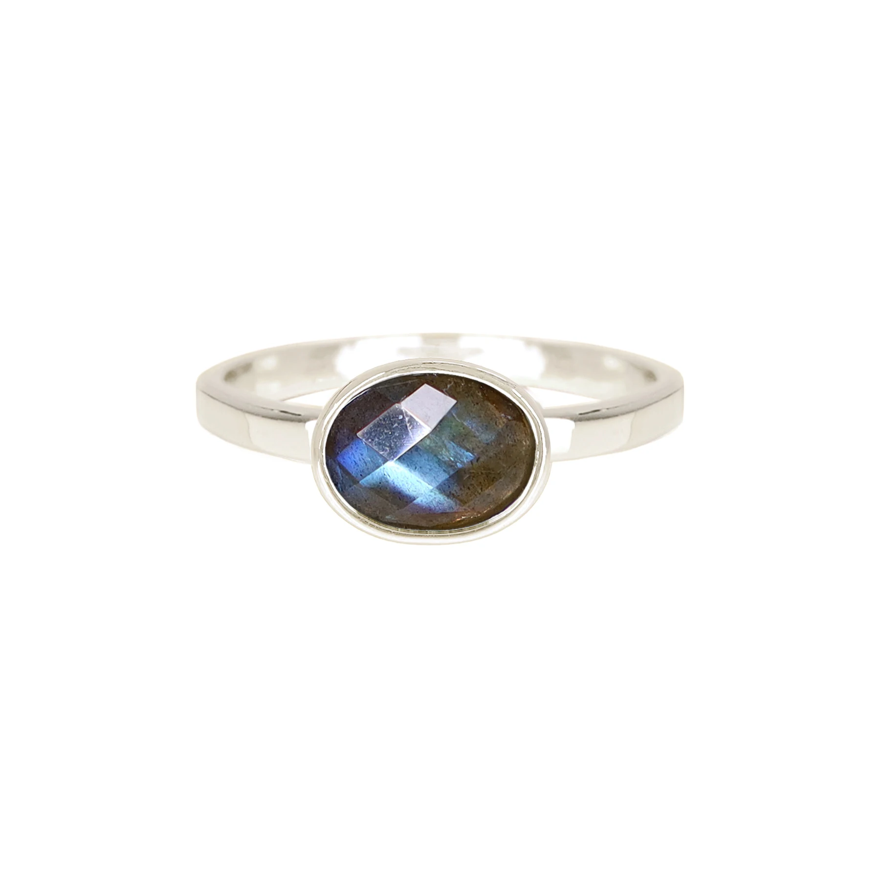 

Natural Fancy Cut Labradorite Doublet Shelby Ring Fashion Oval Gemstone Jewelry for Girls Gift