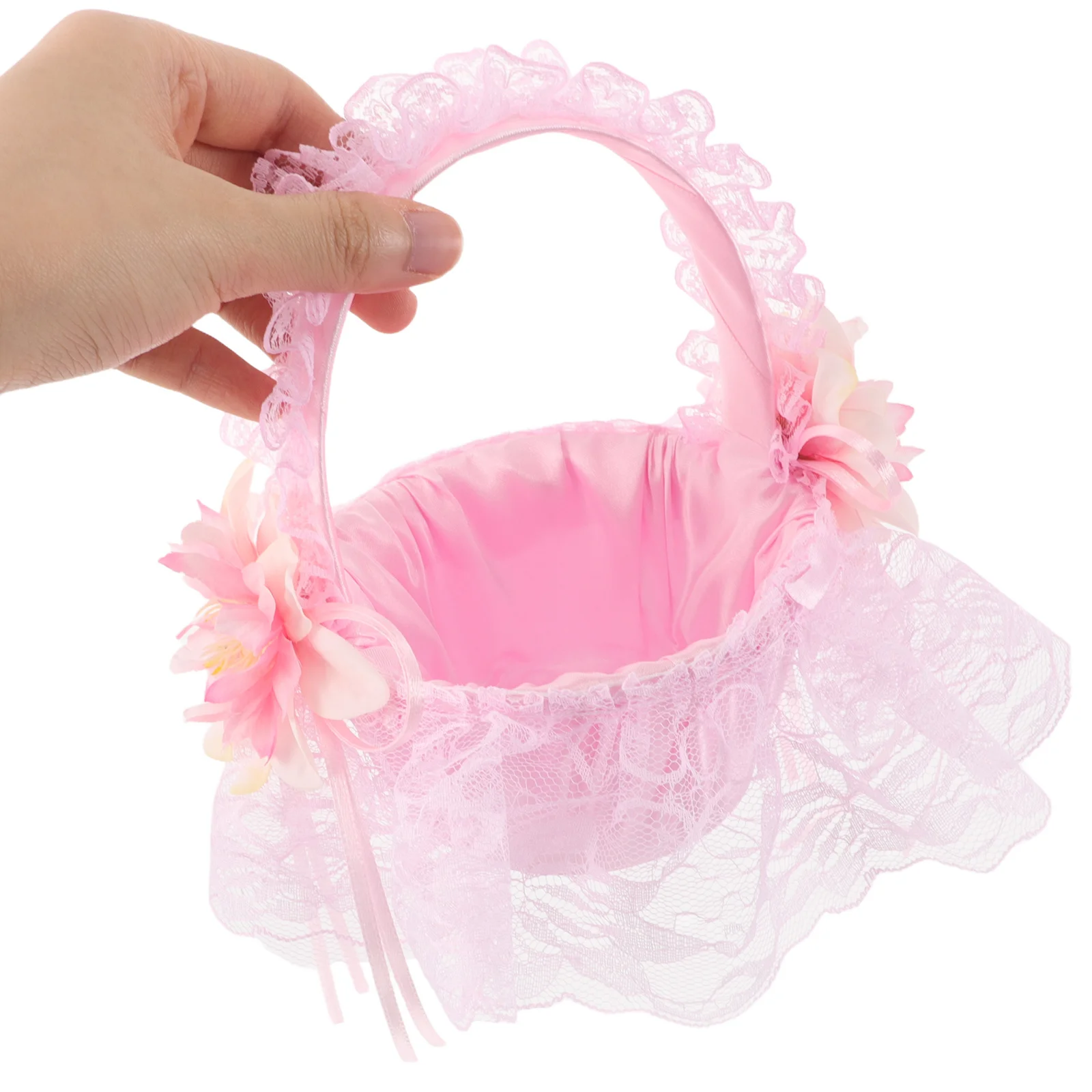 

Wedding Flower Basket Handwoven Rustic Petal Storage Holder Elegant Bridal Ceremony Decoration Romantic Wedding Party