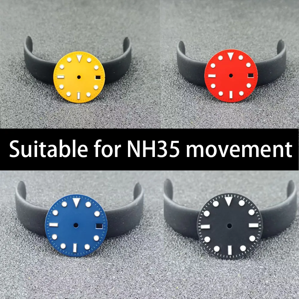 28.5mm diameter luminous dial with customizable logo suitable for NH35/36 watch movement accessories