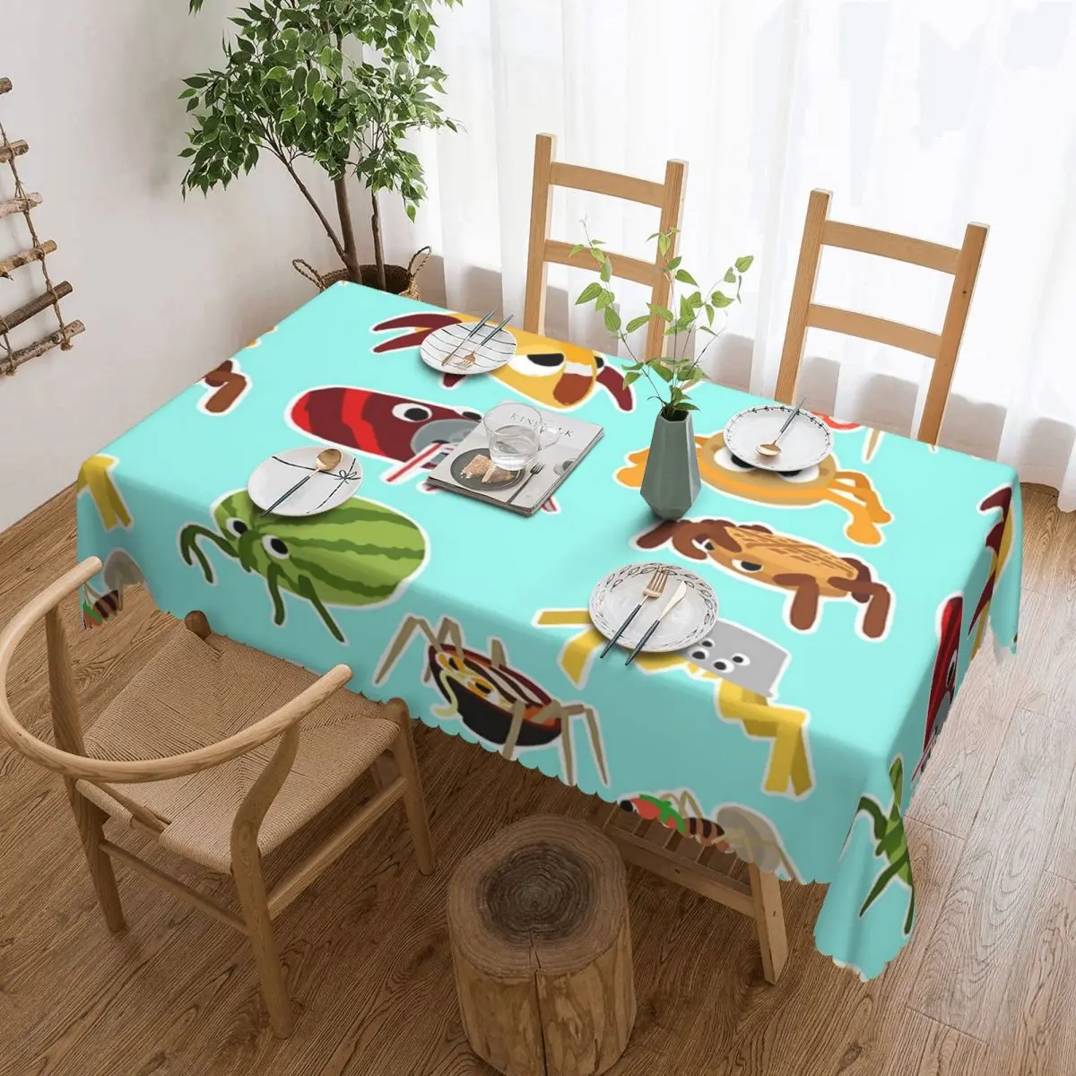 

Bugsnax Bug Pack Fan Art Kinda Bug Rectangular Tablecloth Waterproof Table Cover for Festival Party Decorations Table Cloth