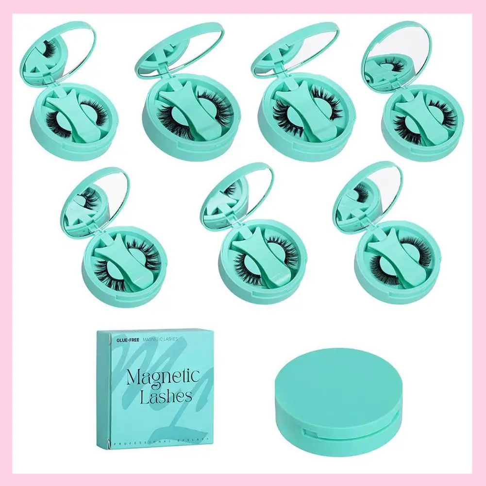 Non Adhesive False Eyelashes Reusable 3D Glue-free Natural With Magnetic Makeup Waterproof Tool Eyelashes Tweezers False Se K8F9