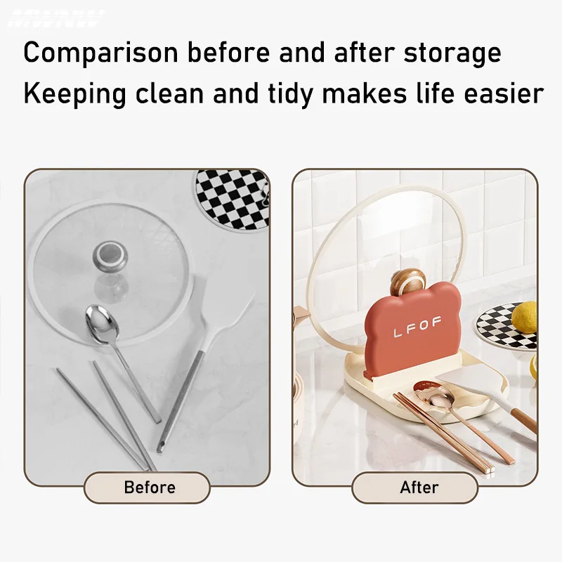 Pan Lid Holder Supports Spoons Pot Cover Rests Spatula Stand For Kitchen Convenience Utensils Tools Accessories Cooker Organizer
