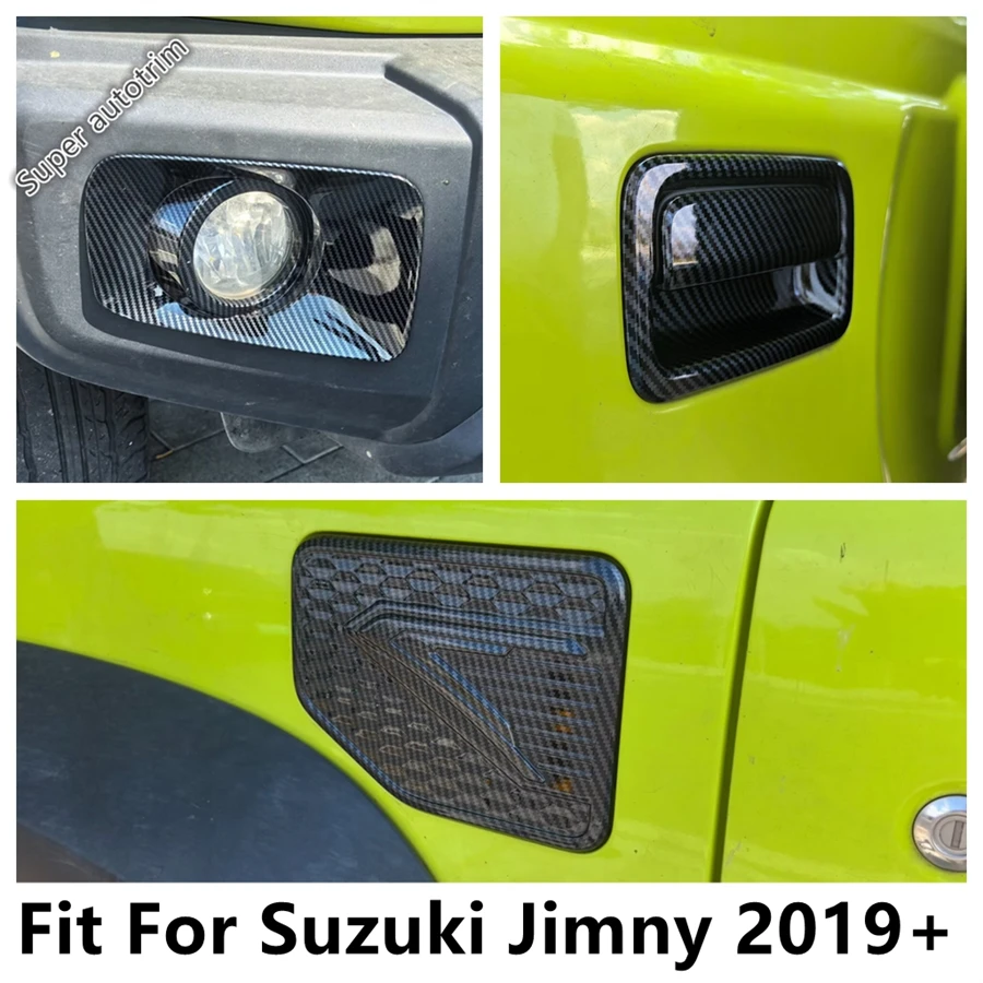 

Для Suzuki Jimny 2019–1925 Чаша задней двери/Лампа передней противотуманной фары/крышка топливного бака, накладка из АБС-пластика, аксессуары из углеродного волокна