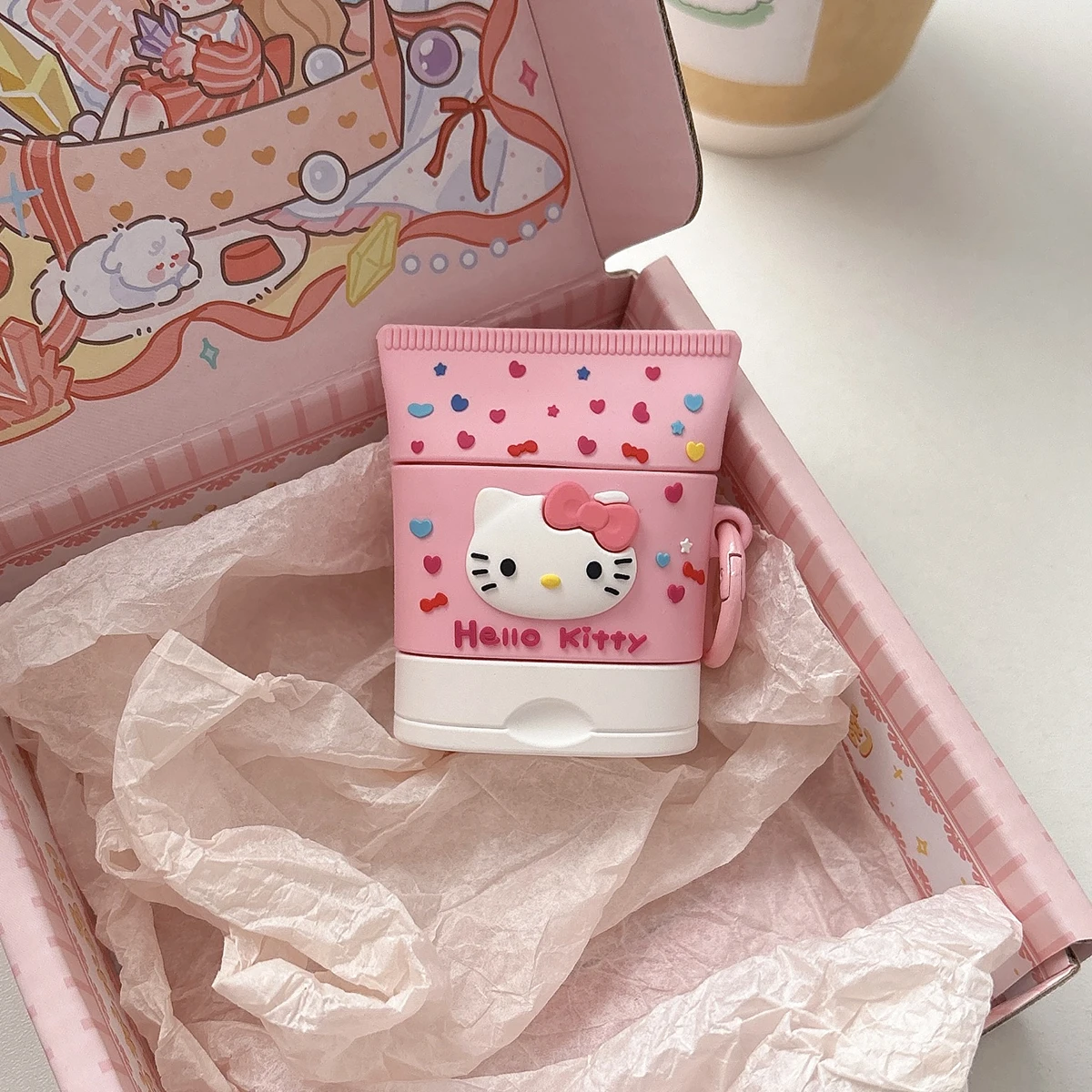 

Cute Pink Hand Cream For Hello Kitty Sanrio Earphone Case Suitable for Airpods 1/2 Pro2 Pro 3 4 Anti Drop Cute Earphone Cover