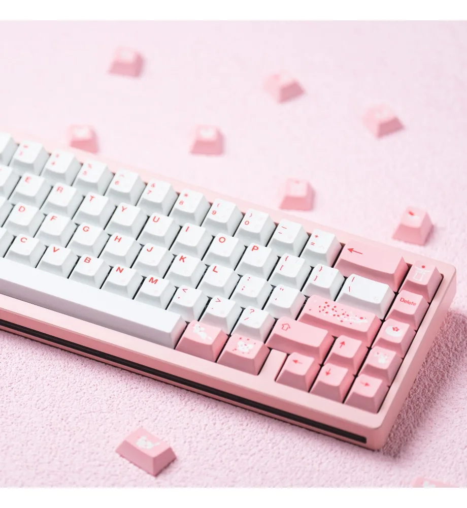 

Ye Ying keycap PBT hot sublimation original factory full set of cherry blossom powder with mechanical keyboard computer