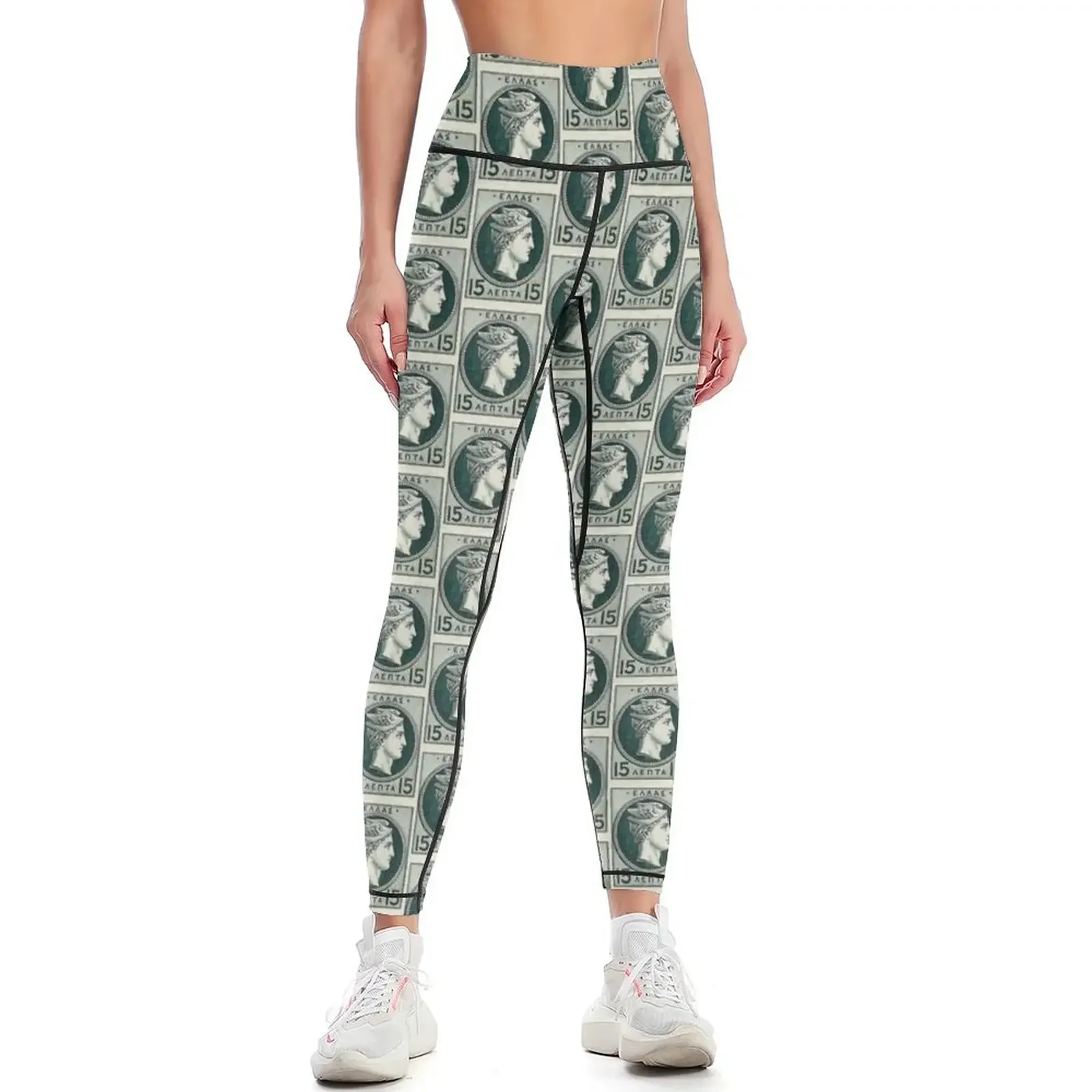 

Vintage Greek Postage Leggings gym womans legings for fitness exercise clothing for Women's push up Womens Leggings