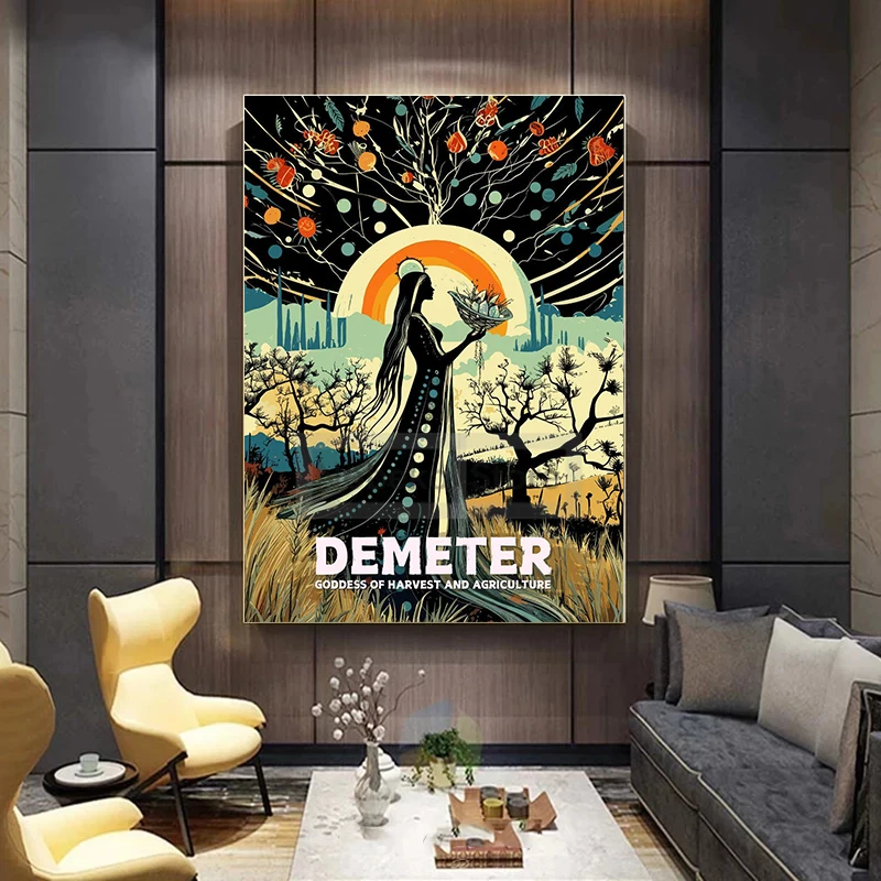 Ancient Greek Mythology Greek Gods Poster Colorful Prints Canvas Painting Ancient Greek Wall Art Picture Home Room Vintage Decor