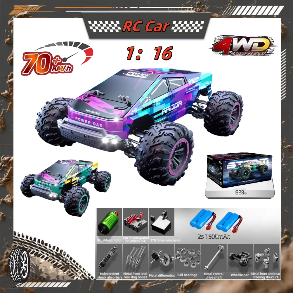 

C8821 1/16 4WD RC Car 2.4G Off-road High-speed Vehicle Brushless Remote Control Climbing Crawler Model Toys for Children