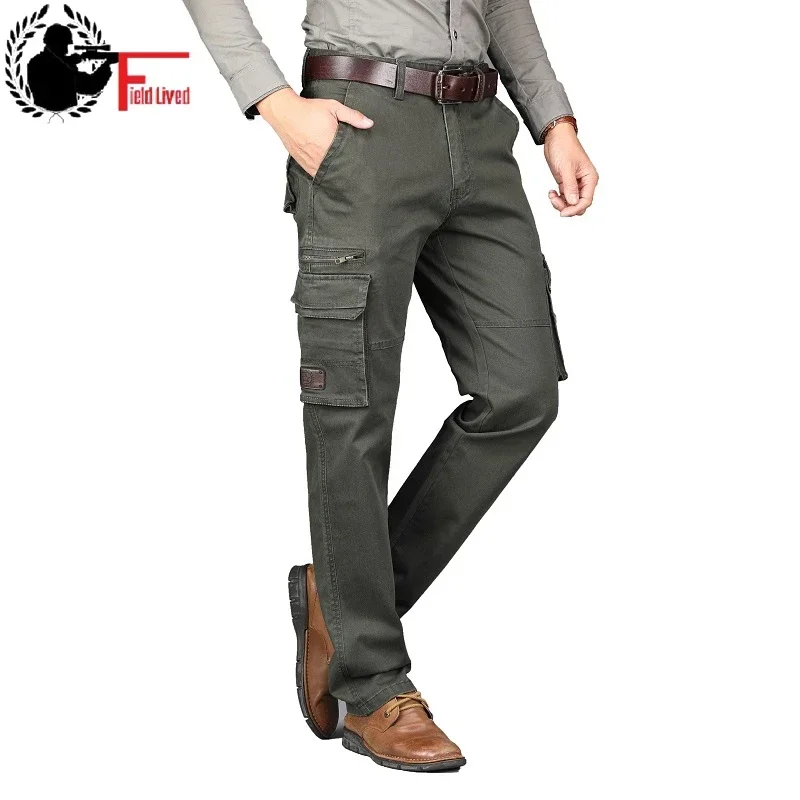 

Cargo Pants Military Style Autumn Spring Army Cotton Men's Many Pockets Tactical Straight Fit Work Trousers Male Combat Joggers