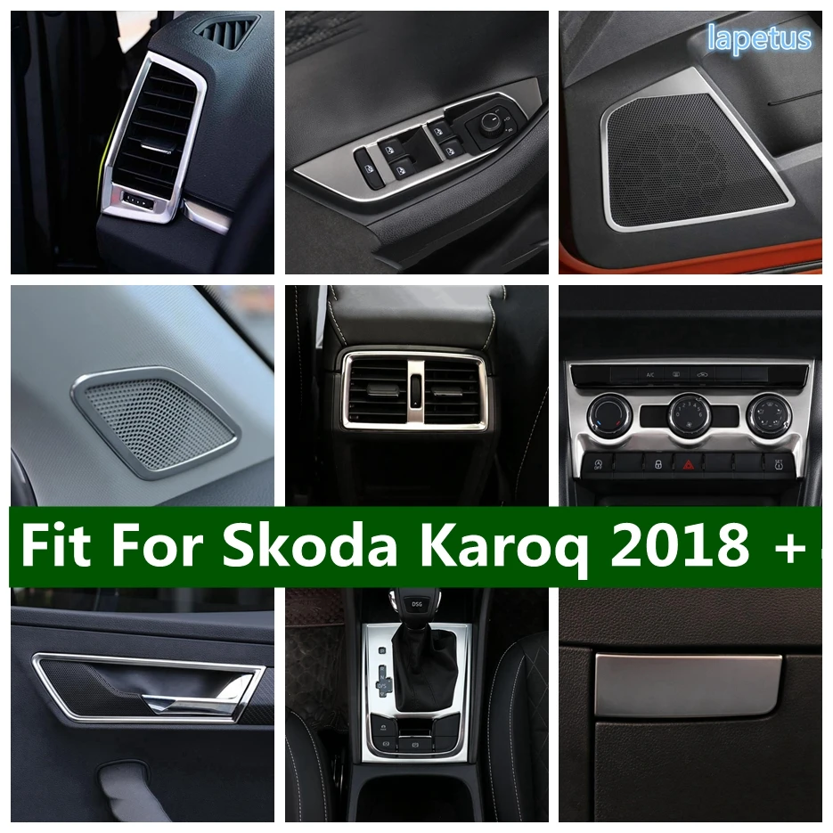 

Pillar A Speaker Door Handle Bowl Glove Storage Box Air AC Vent Frame Cover Trim For Skoda Karoq 2018 - 2022 Car Accessories