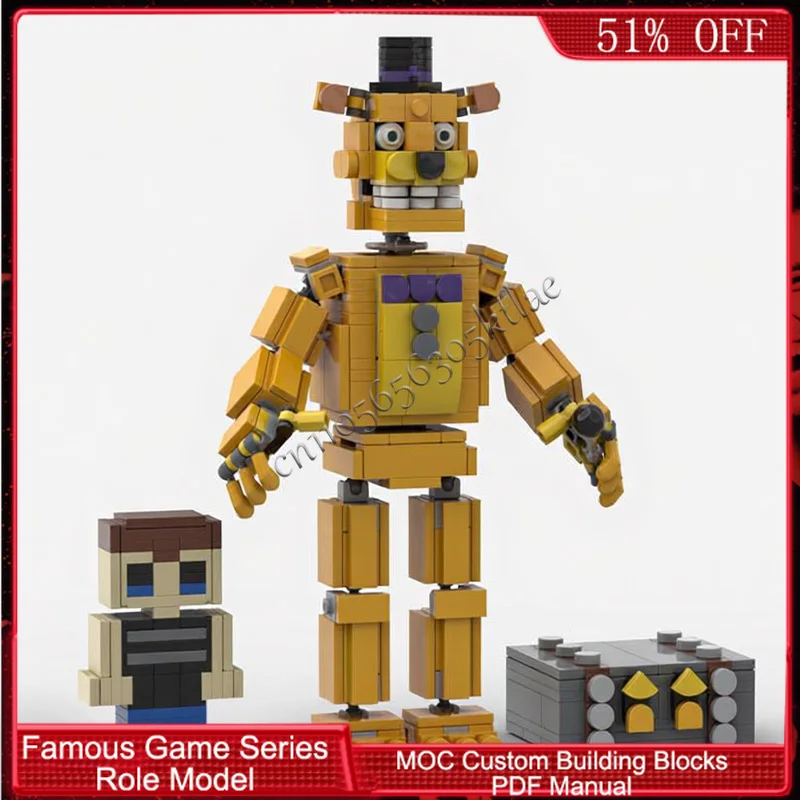 520 PCS Série de Personagens de Jogos Populares Brilhante Teddy Bot MOC Personalizável Bloco de Montagem Modular Criativo DIY Brinquedo de Montar para Meninos Presente