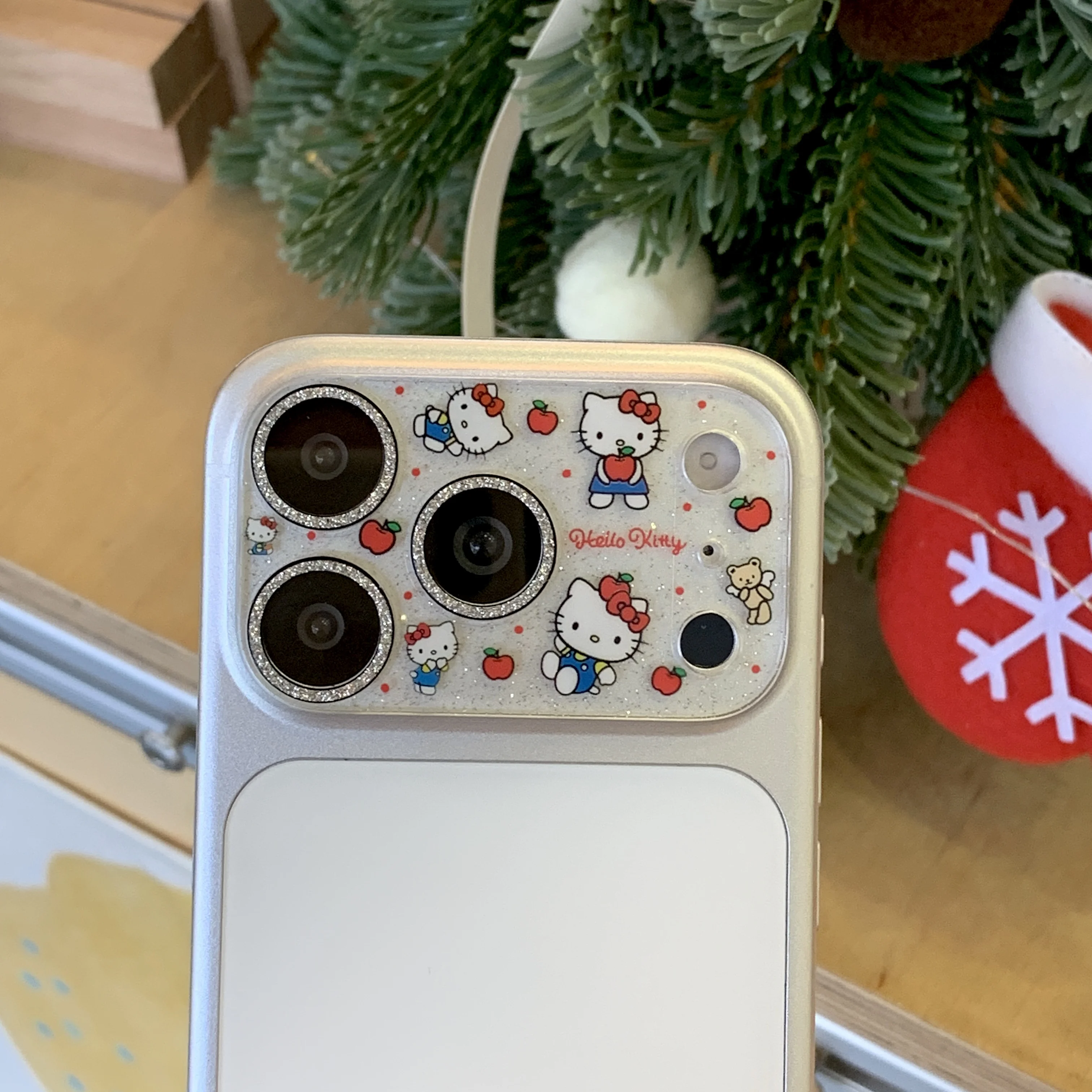 ثلاثية الأبعاد الكرتون كيتي الماس عدسة الكاميرا طبقة رقيقة واقية مناسبة آيفون 17 برو ماكس 16 15 14 13 بروماكس الغطاء الخلفي عدسة صغيرة الزجاج