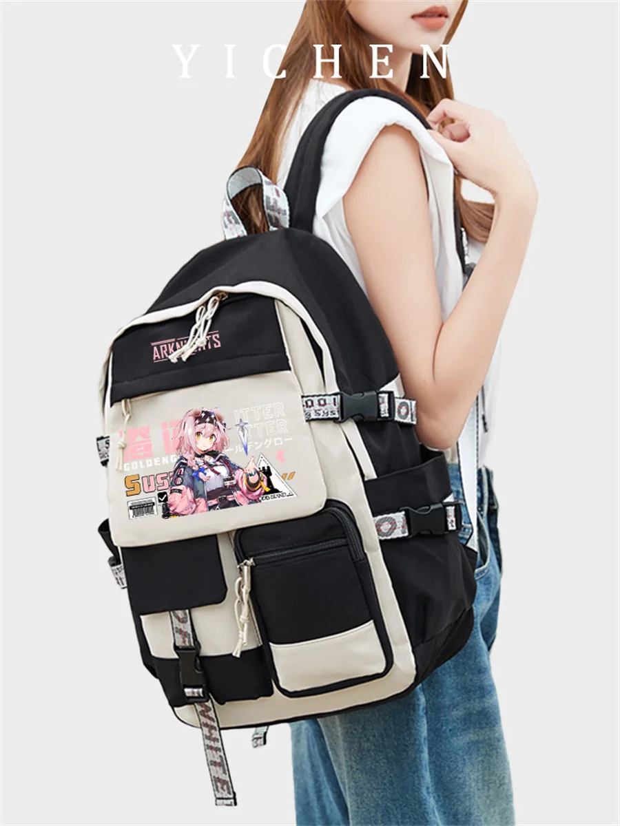 

Games Anime Arknights Backpack Printing Doctor Amiya Dobermann Zipper Fashion Comfortable Sports Leisure Student Schoolbag