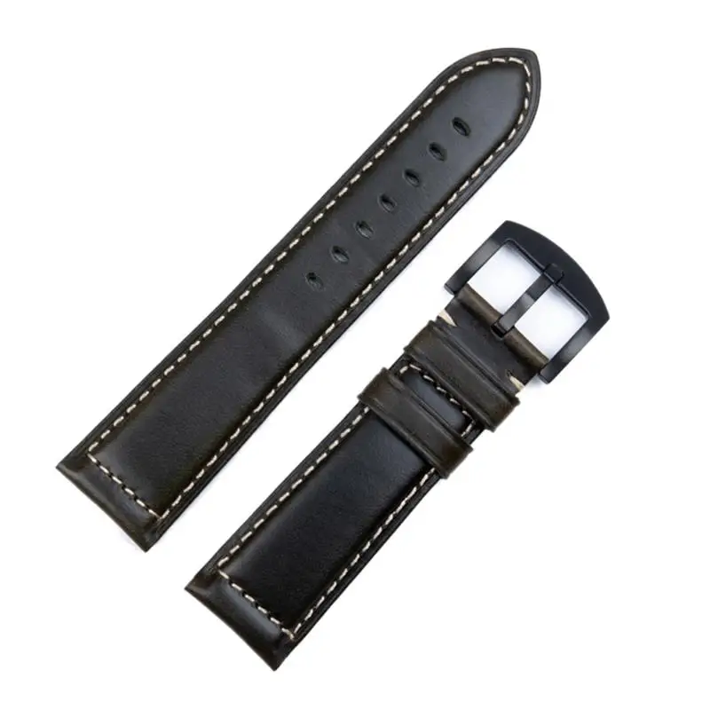 

BEFIA Vintage Italian Waxed Leather Watch Band Bracelet 18mm 20mm 22mm 24mm Strap Wrist Accessories