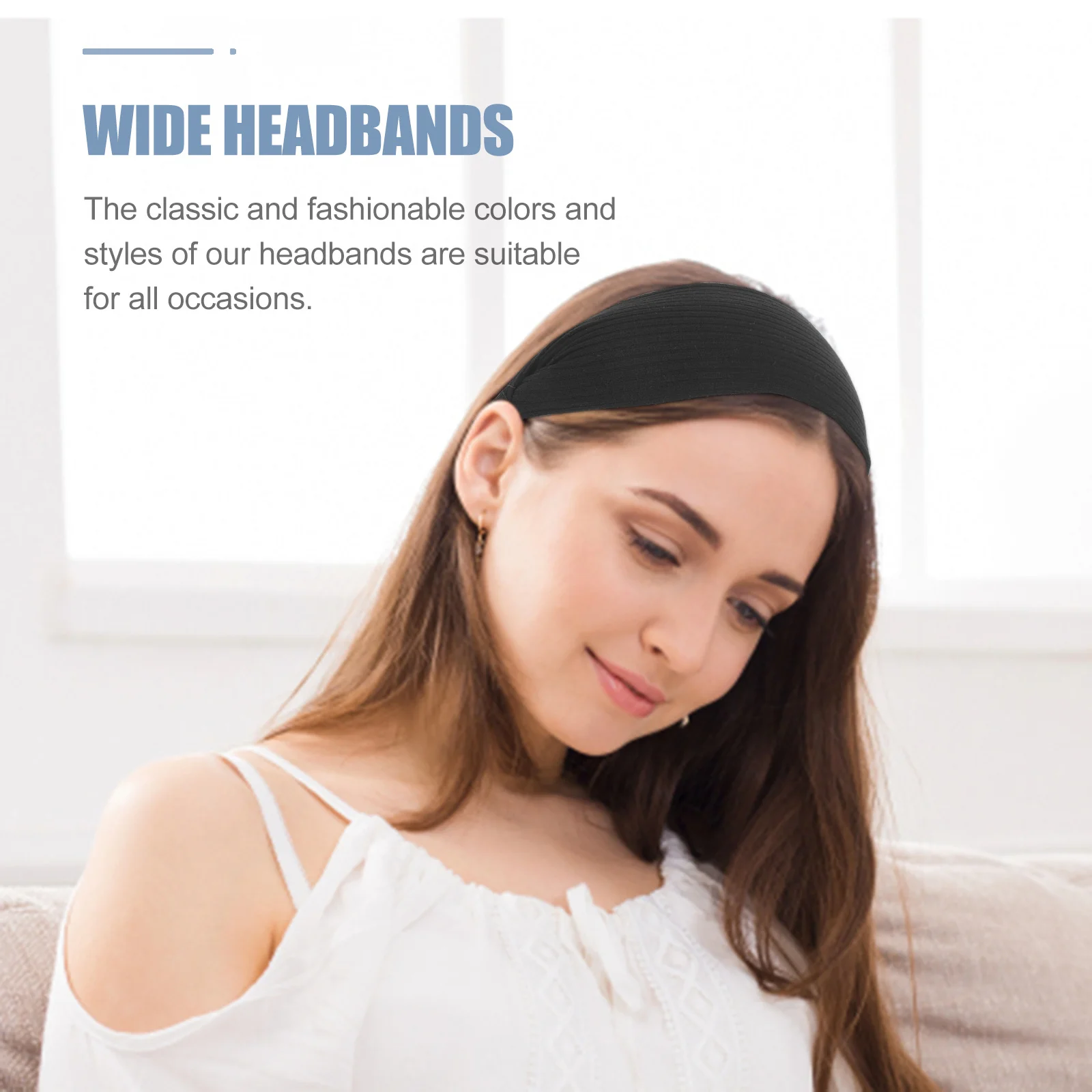 

Wide Headband Women Anti-Slip Teeth Design Soft Comfortable Hairband Hair Accessories for Travel Party Everyday Use Fashion Hair