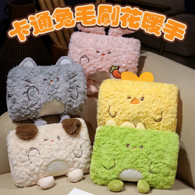 

Грелки для рук с горячей водой, плюшевые игрушки-подушки в виде мультяшных персонажей, грелки-куклы для рук, подушки для офисного сна, грелки-бутылки с горячей водой