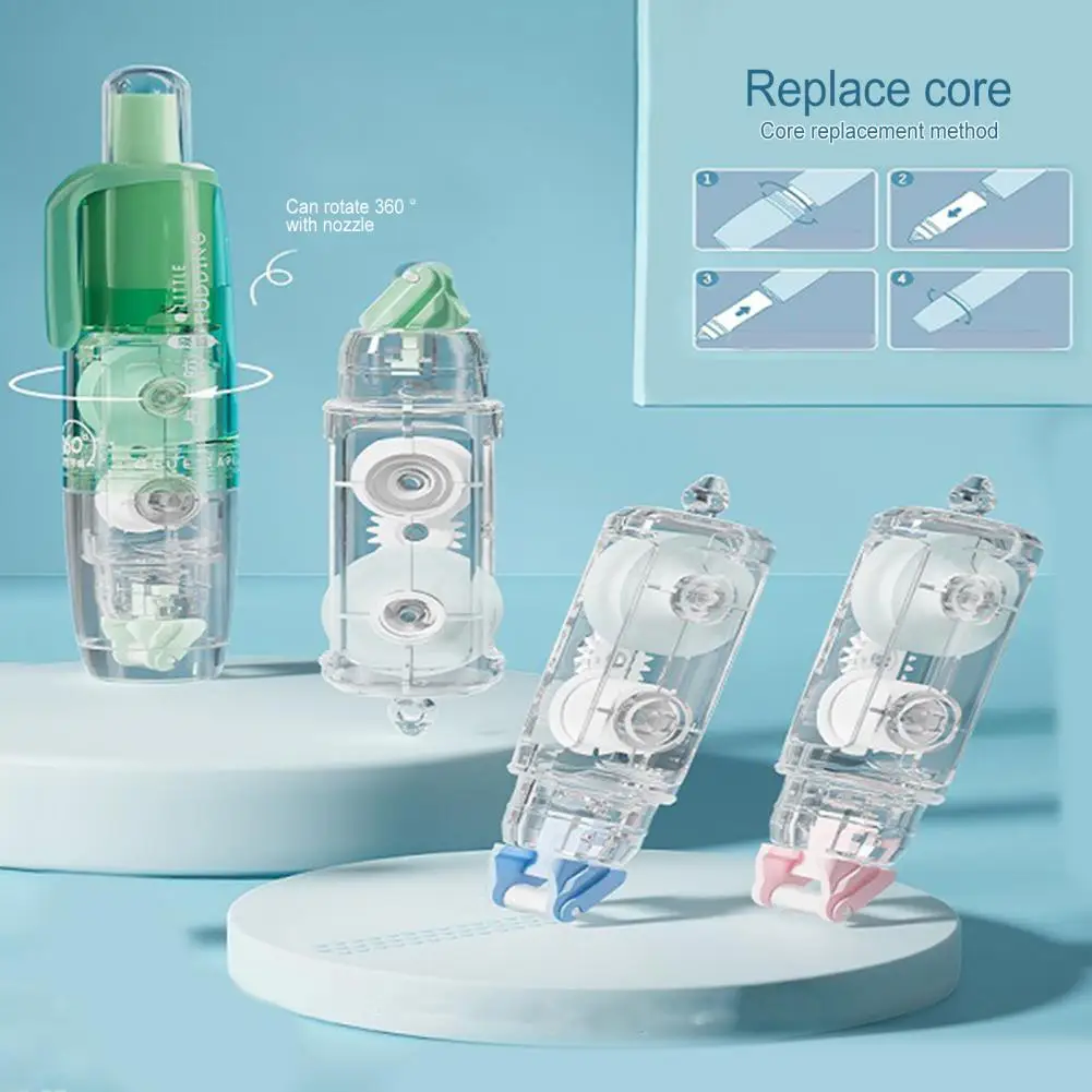 Adesivo rolo fita dispensador, dupla face, leve, portátil, Scrapbooking, cola de fita do rolo, material escolar, 2pcs