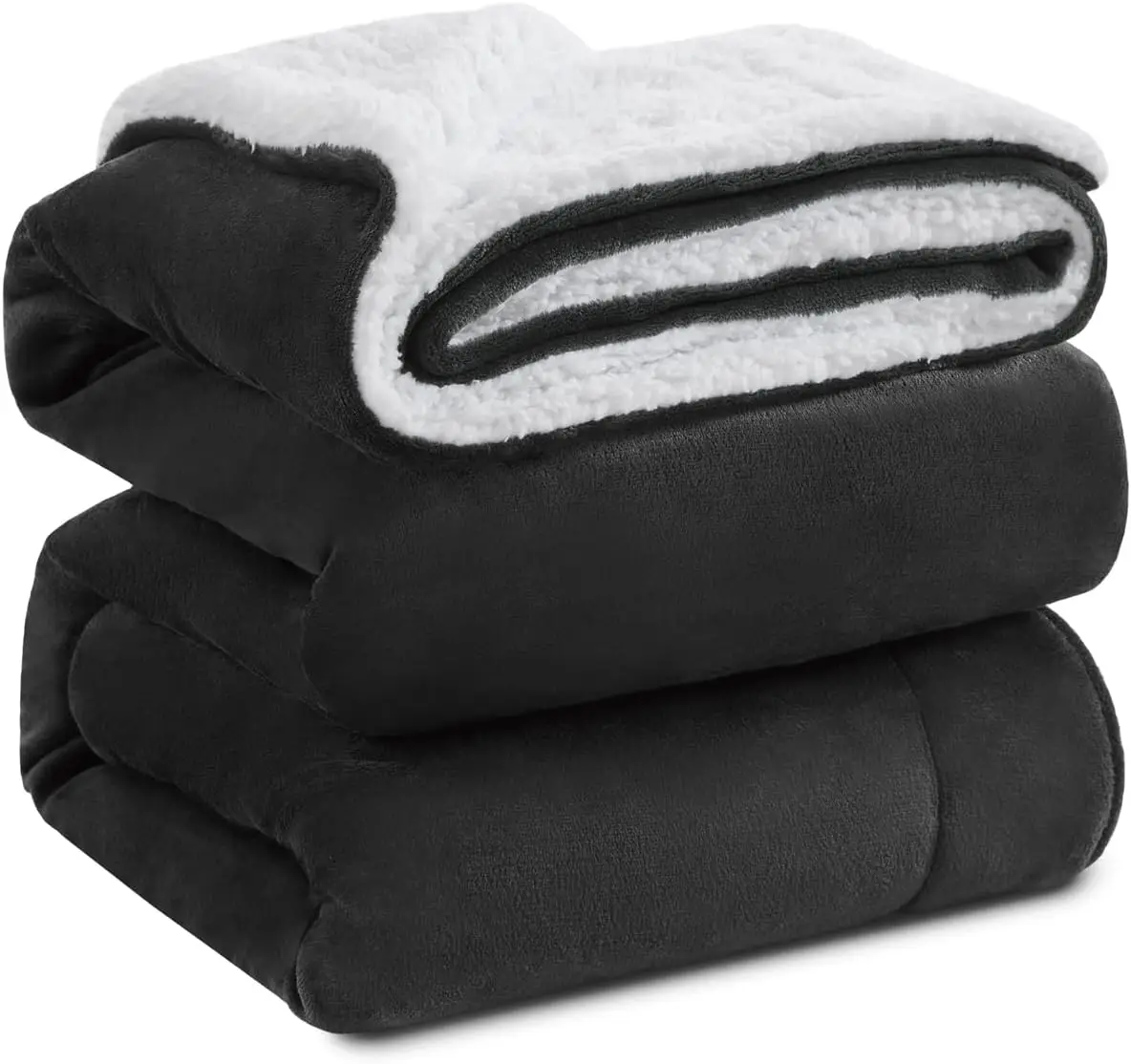 

Queen Size Sherpa Fleece Blanket - Extra Warm Heavy Winter Bedding, Super Soft 500GSM Plush, 90x90 Dark Grey