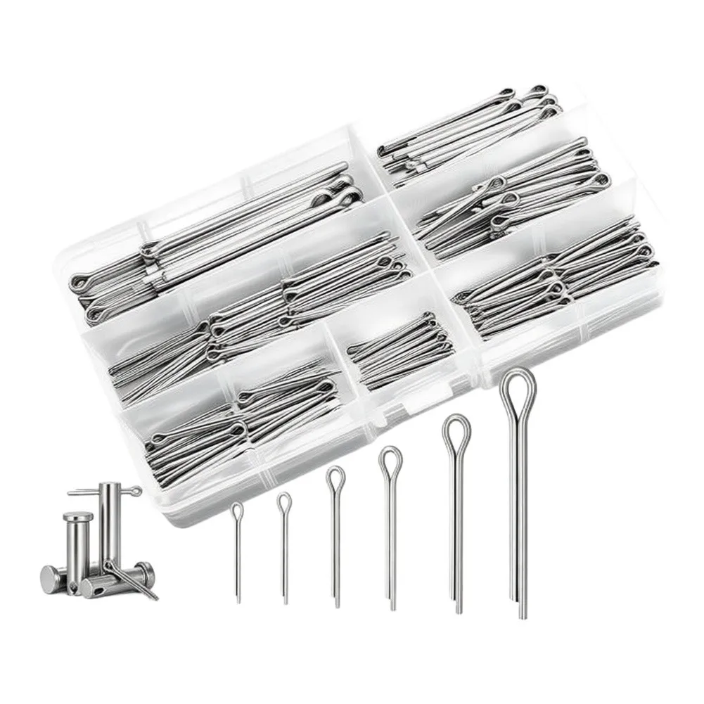 120pcs 304 Stainless Steel Cotter Pin Assortment Kit Split Pins For Automotive Marine Construction Hardware Fasteners
