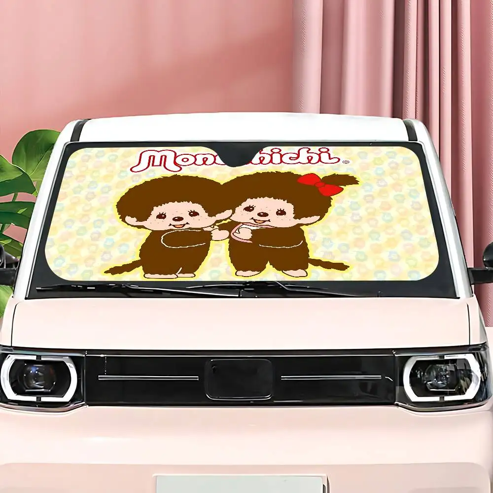 أنيمي M-Monchhichi-S زجاج سيارة الشمس الظل طوي سيارة الجبهة يغطي مظلة السيارة لملحقات السيارات كتل الأشعة فوق البنفسجية