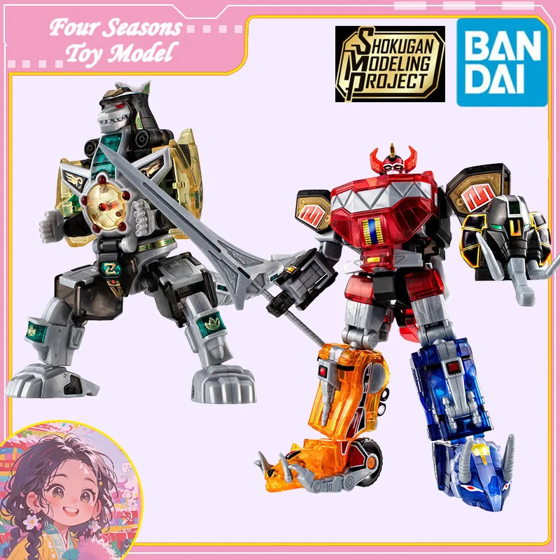 

Fast Shipping Bandai Anime SHOKUGAN SMP Kyoryu Sentai Zyuranger Dragon Caesar Beast God/MacZod (Clear Color)Original Model Toys
