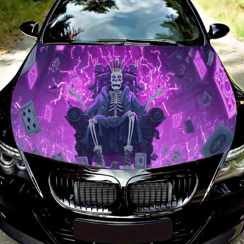 

Magic Skull car hood stickers, waterproof self-adhesive, scratch resistant, easy to stick, durable car PVC stickers, car decorat