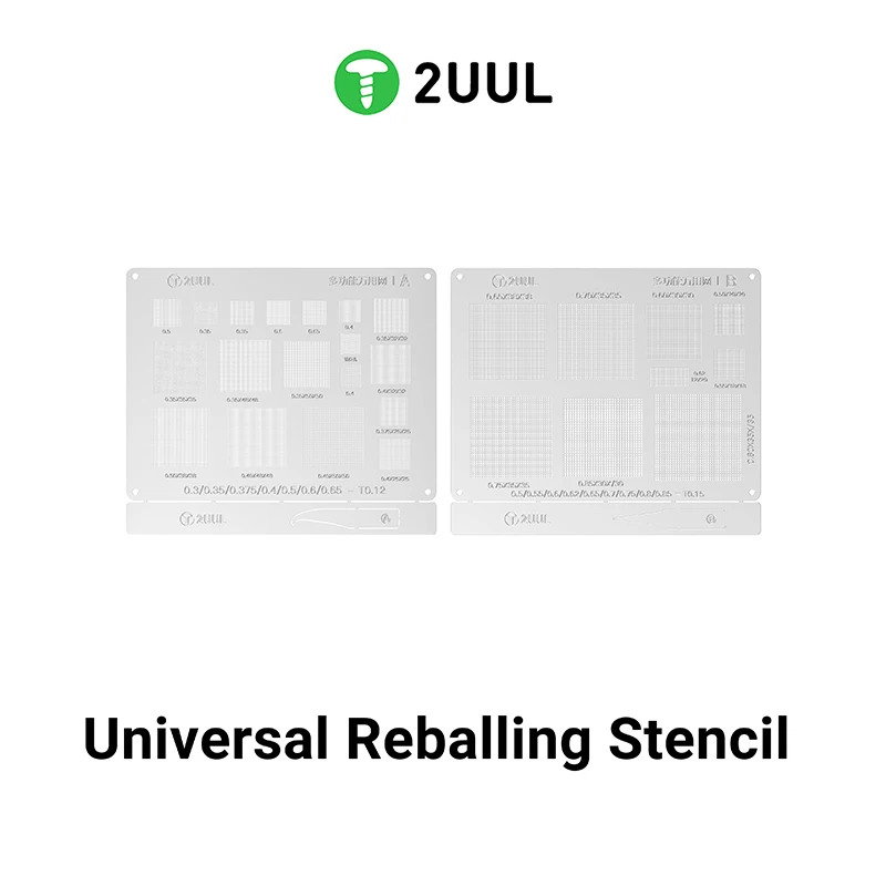 2UUL BG02 2 Pz/pacco Universale Reballing Stencil AB Maglia D'acciaio Modello di Saldatura per BGA Chip di Riparazione Del Telefono Scheda Madre di Saldatura