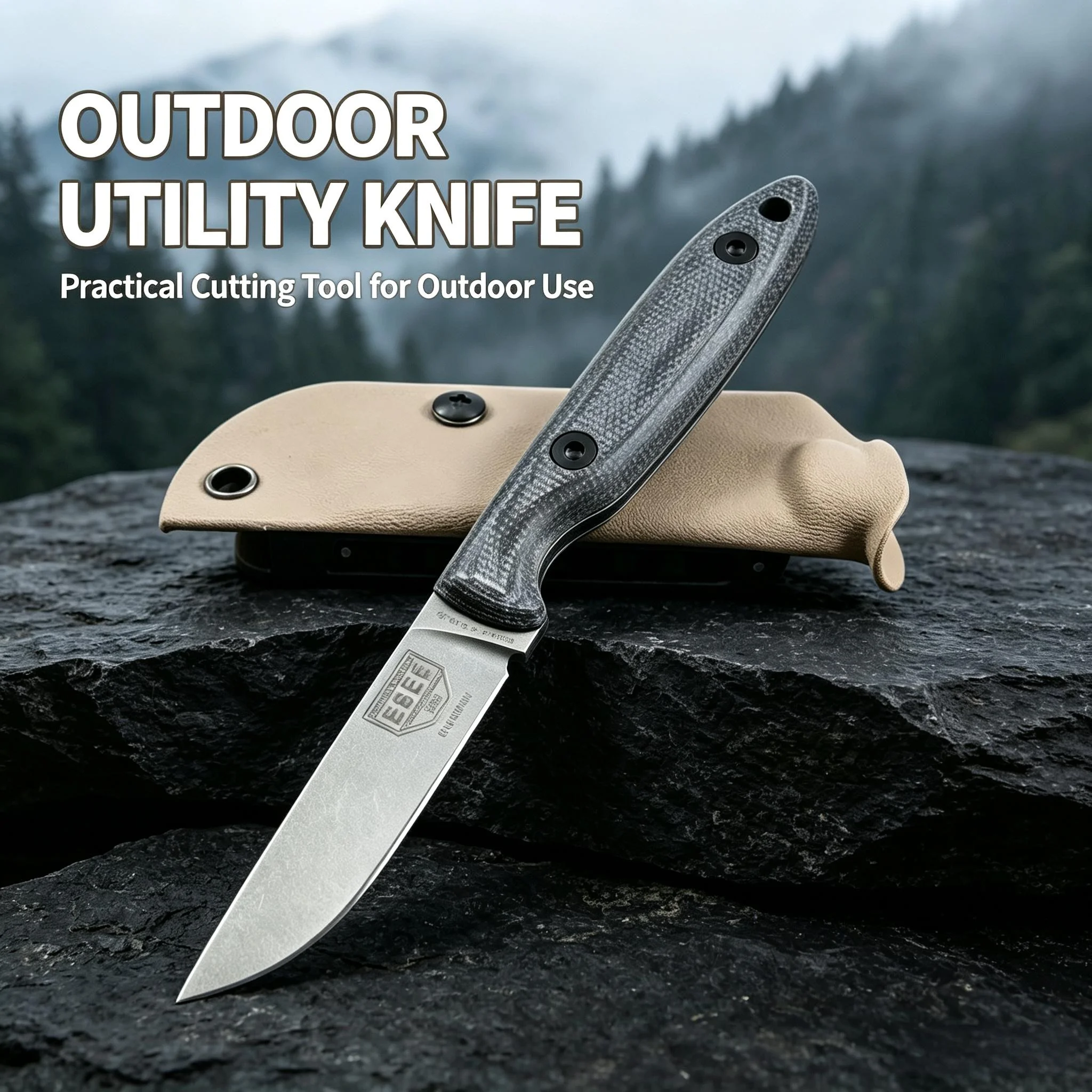 NEW Hight-quality Outdoor Camping Straight Knife with K Sheath Portable Multi-purpose Adventure Fishing Cutting EDC Knife