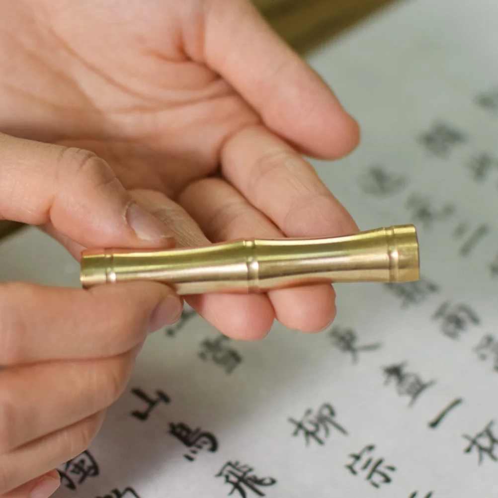 구리 대나무 조인트 펜 홀더 빈티지 브러시 스탠드 서예 펜용 수미 필기 도구 데스크탑 수납 예술 장식