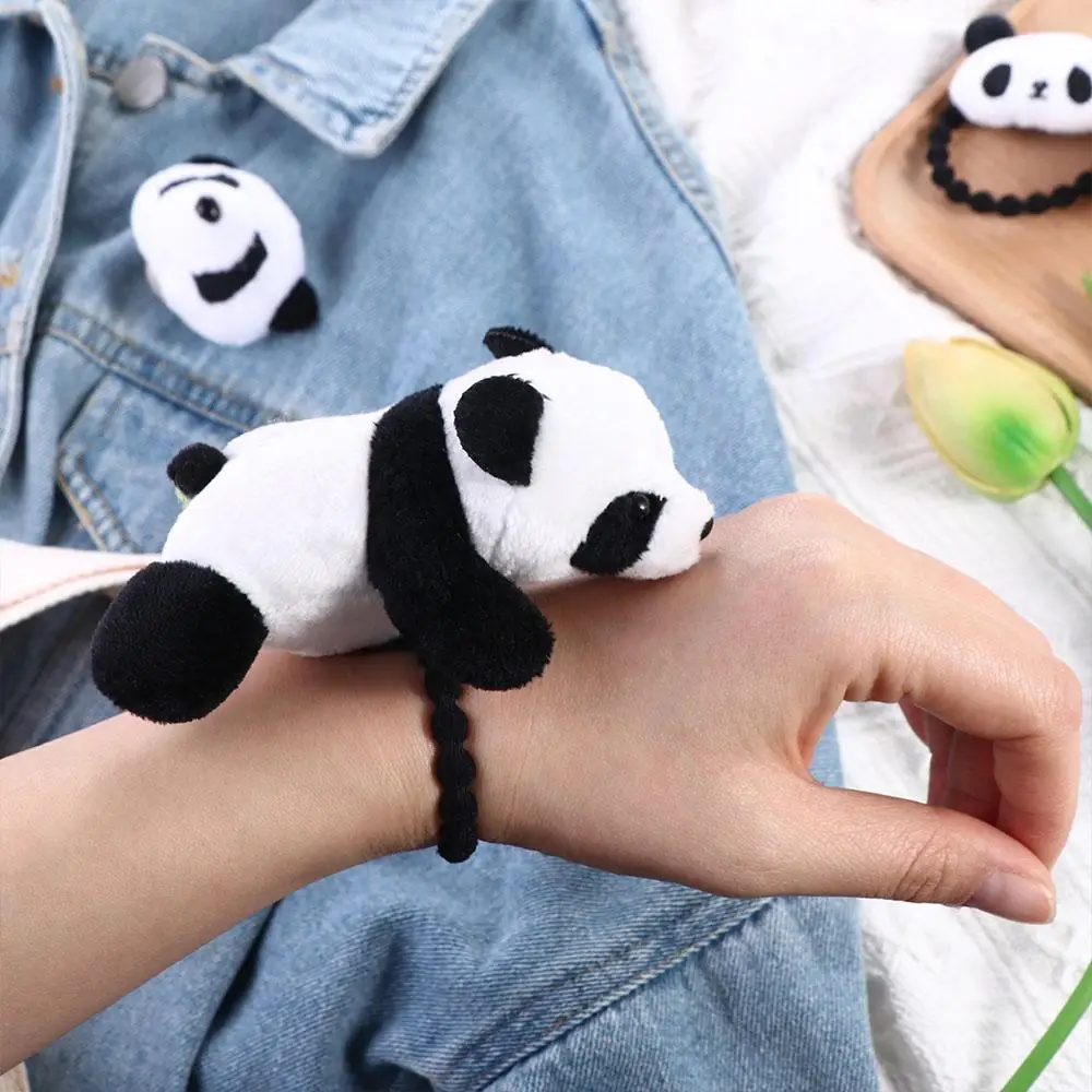 Animal Doll Hairpin Cartoon Design Elastic Ponytail Holder Panda Headband Brooch Chinese Style Headwear Women Hair Accessories