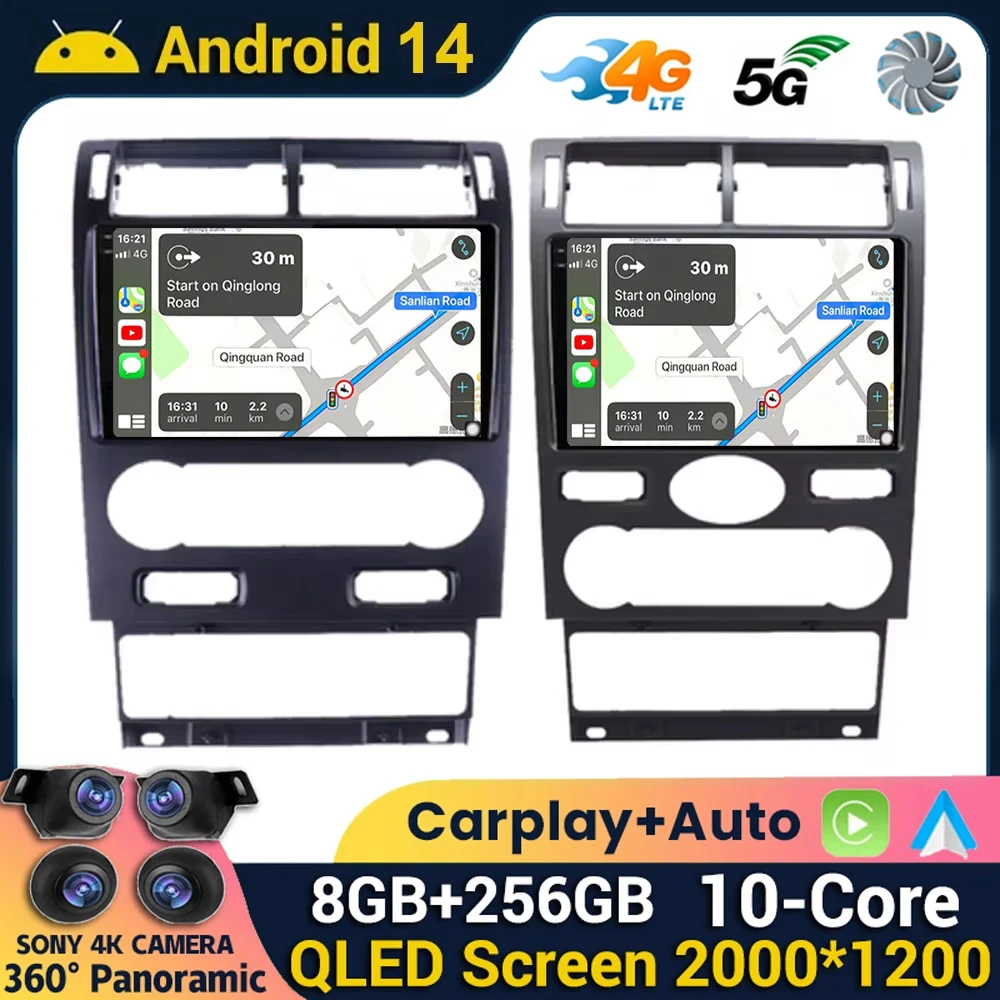 

Android 14 WIFI+4G For Ford Mondeo 3 2000 - 2007 Car Radio Multimedia Video Player Navigation GPS Carplay Auto 360 Camera Stereo