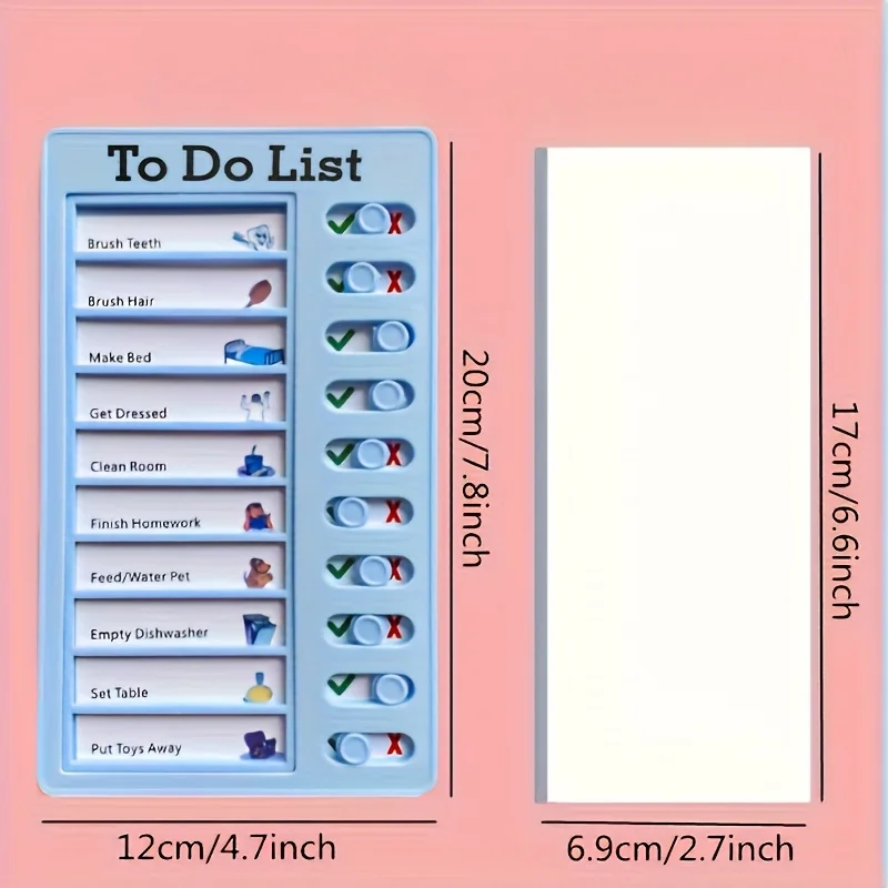 Kids To Do List Chore Chart, Slide Knob Checklist for Children's Daily Routine, Visual Schedule Board for Toddlers, Educational