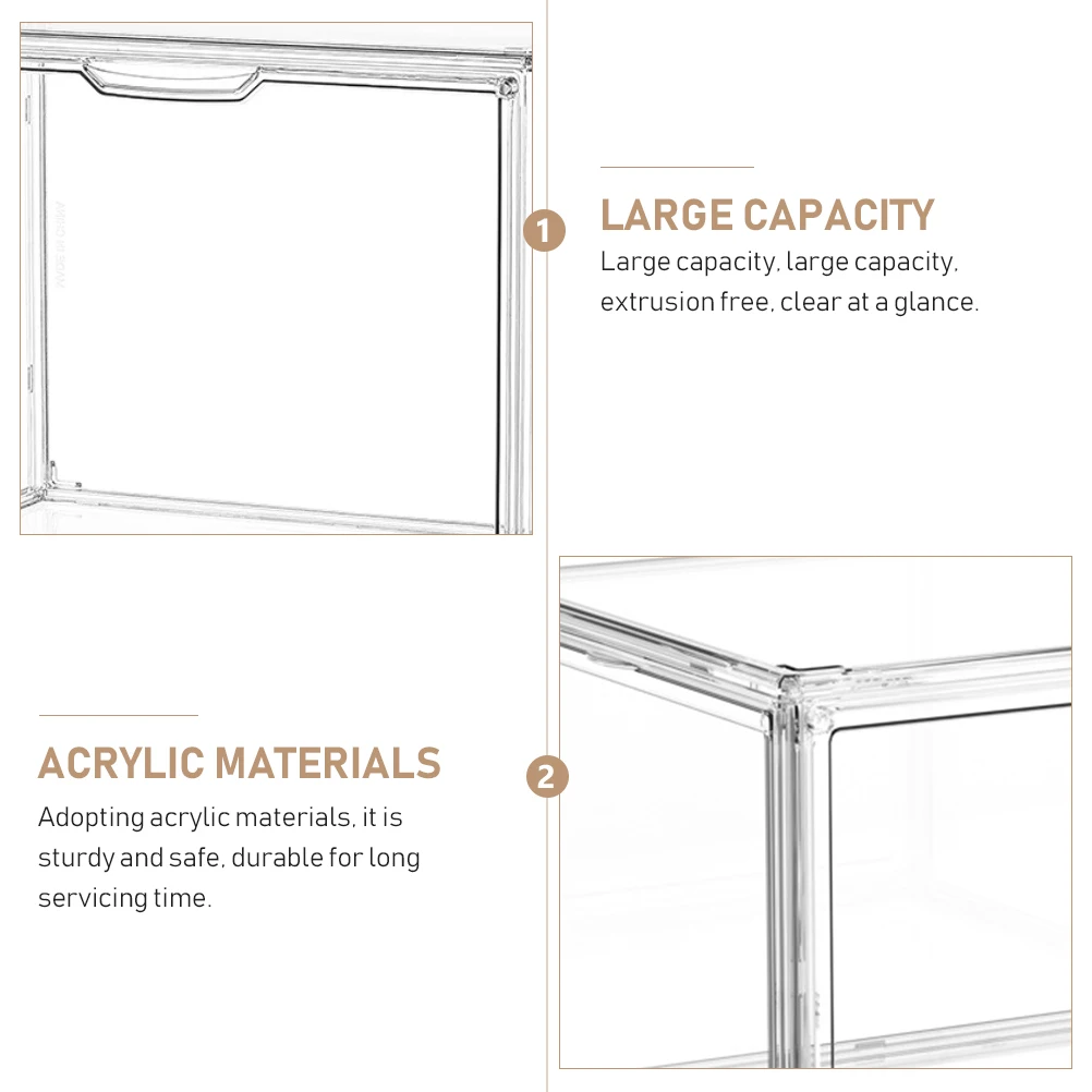 

Transparent Book Stackable Acrylic Case Container Holder Textbook Student Bedroom Books Container Bag Tabletop Storage Box