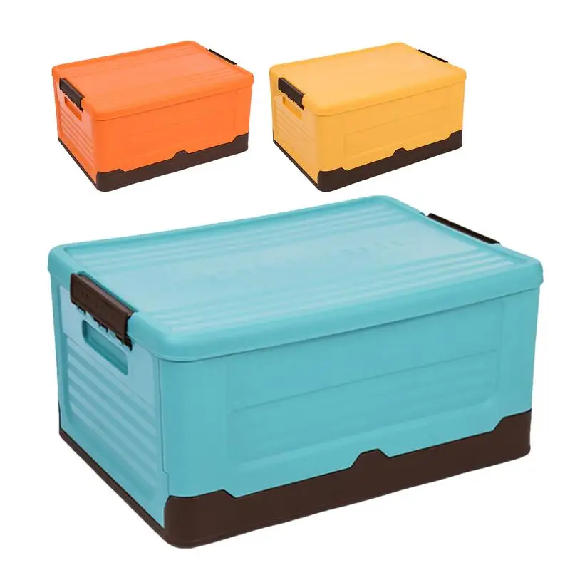 

Multifunction Foldable Storage Box Plastic Container Sundries Supplies Organizer With Lid Stackable Utility Crates Storage Bin