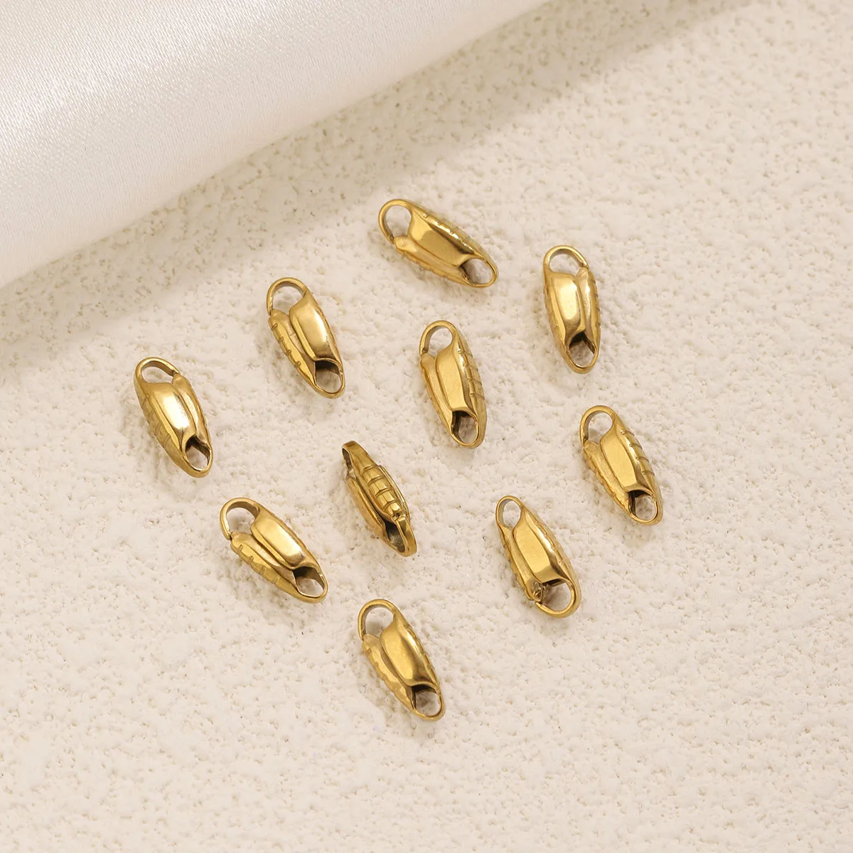 20pcs PVD Gold Stainless Steel Lobster Clasp Spring Snap Closure Findings Waterproof Hypoallergenic Connector Bulk Supplies