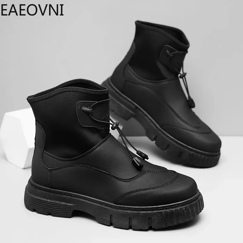 Snow Boots High Tops Men's Winter Boots Shoe Slip-on Breathable Lightweight Man Platform EAEOVNI Man Shoe New Arrival Hot Sale