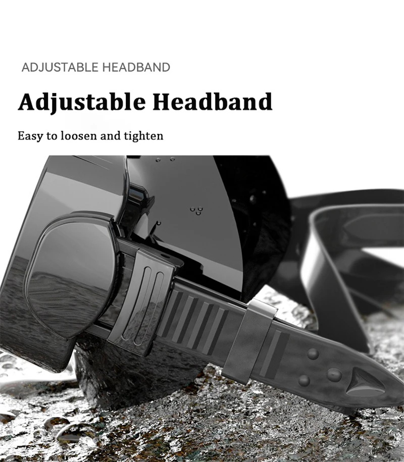 사각 프레임 다이빙 스노클링 마스크 고화질 대형 프레임 초광각 시야 스쿠버 다이빙 거울 액체 실리콘