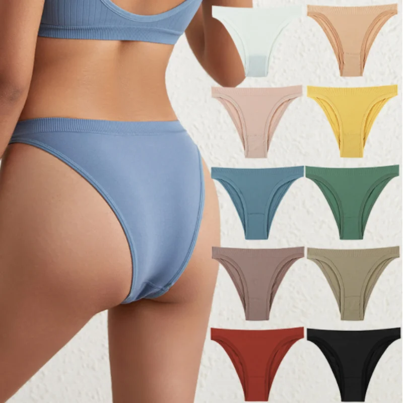 

Seamless Sexy Panties Low Waist Plus Size Thong Women's Breathable Panties Erotic G-string Pants Solid Color Comfortable Briefs