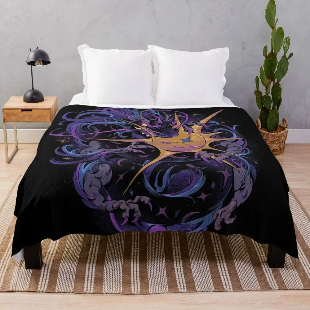 Eclipse Dragon Throw Blanket funny gift Flannel Blankets