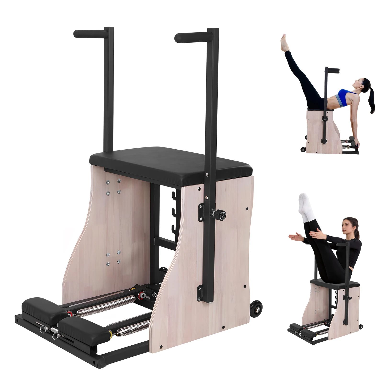 

Тренажер для йоги и фитнеса из дубового дерева с регулируемым сопротивлением, пружинами и раздельными педалями для тренировки кора и реабилитации