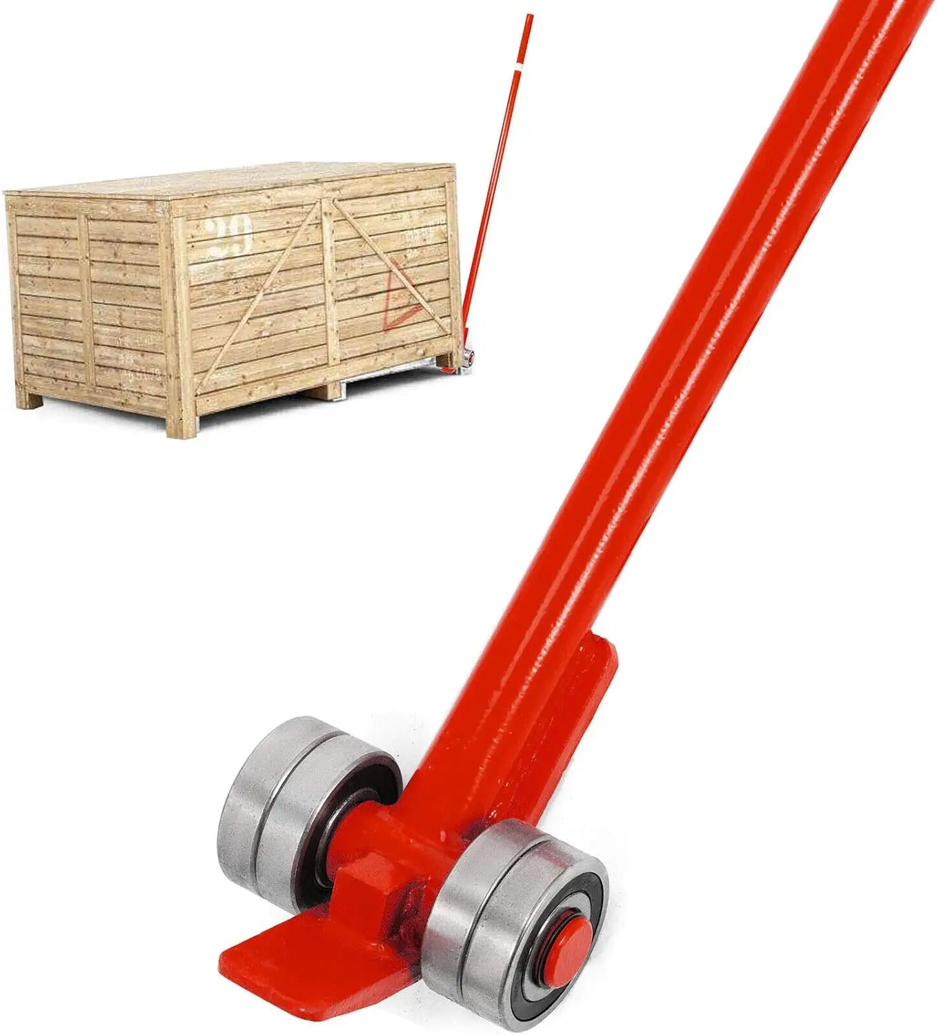 

3T Prylever Bar 6600 Lbs Capacity Steel Pry Lever Bar Heavy Duty with Wheels Prylever with 5FT Length Handle