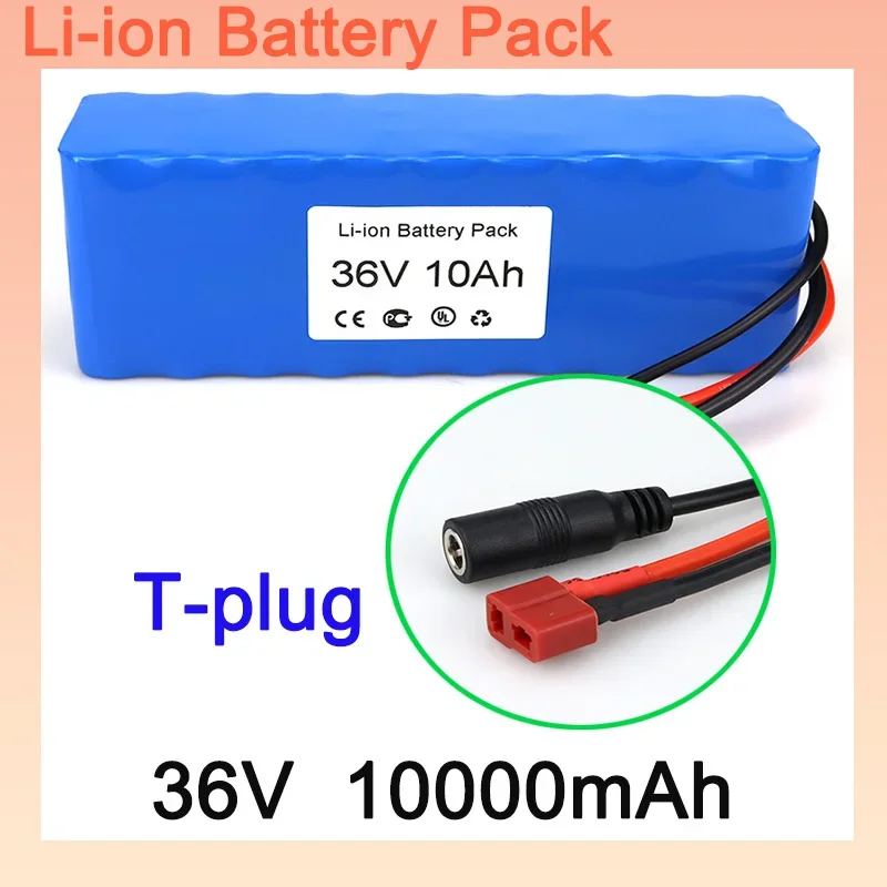 100% New 10S3P Battery Pack,T-plug Connector 10Ah 36V E-Bike Battery And BMS