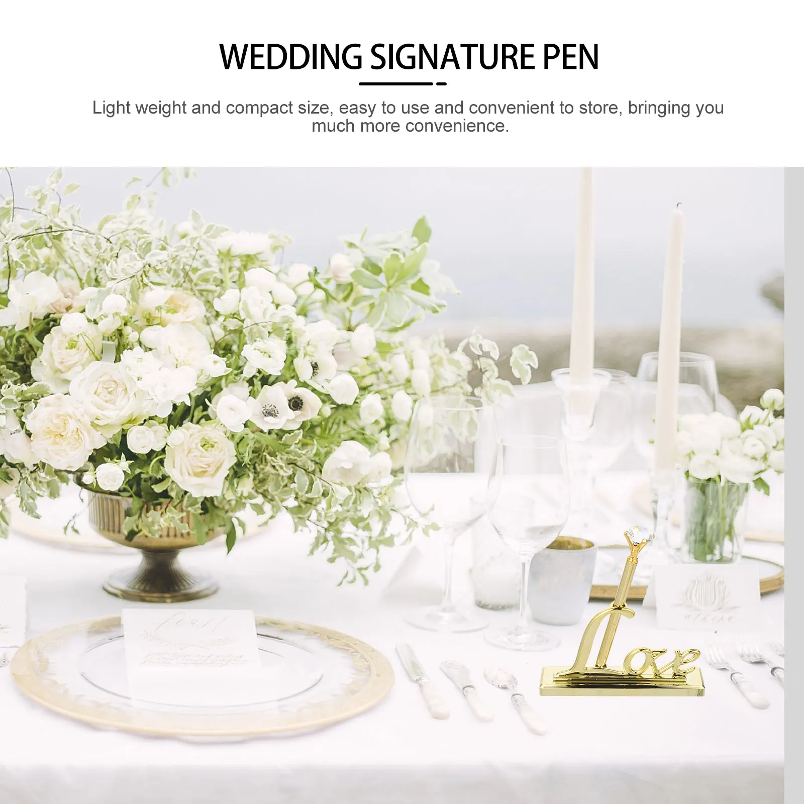 

Exquisite Wedding Signing Pen Guest Book Signature Banquet Party Pen Plastic Table Standing Abs Material Light Weight