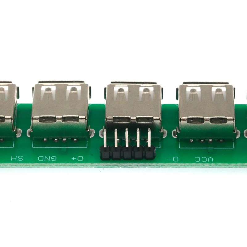 USB2.0 female 10-connected test board USB adapter board PCB Converter Adapter Breakout Board 180 Degree Vertical view 6