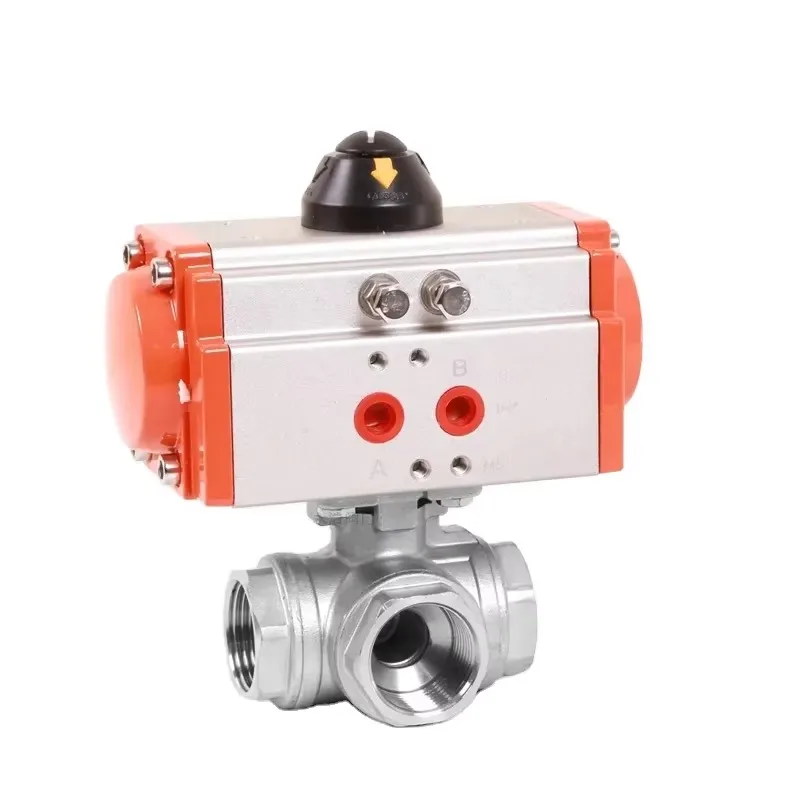 

Q614/5-16P Double Acting Actuator 3 Way 16 Bar DN50 Stainless Steel 304 Pneumatic Ball Valve