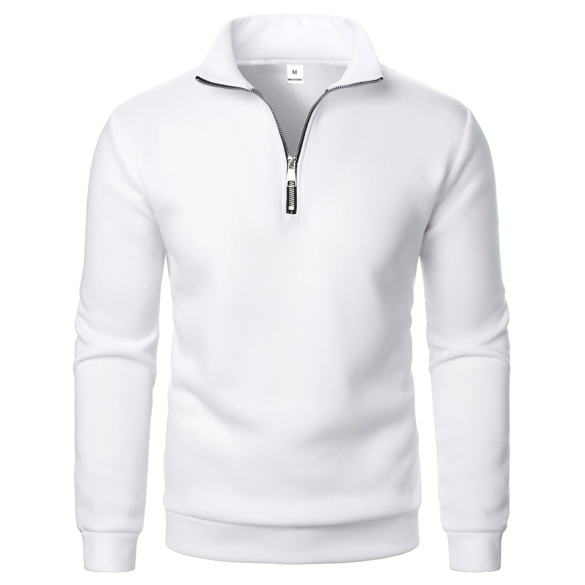

Spring and Autumn new casual half zipper stand up collar hoodie trend simple and loose oversized fleece men's hoodie