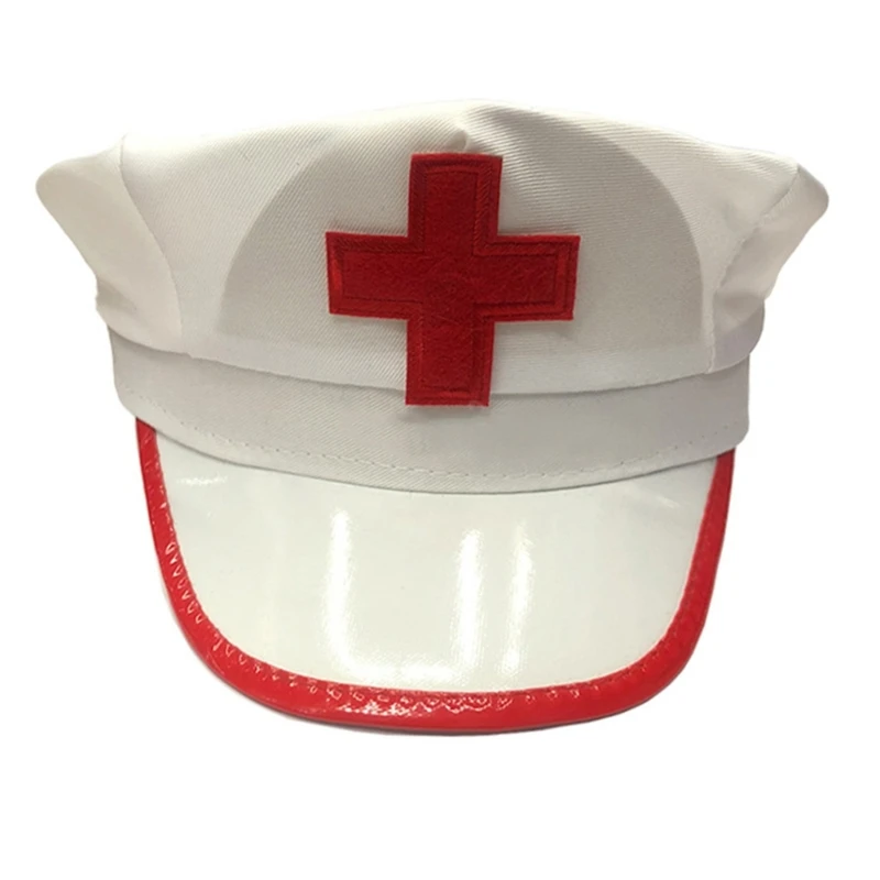 Cosplay enfermeira médico chapéu para crianças adultos enfermeira festa cosplay adereços traje branco médico chapéu para festa de enfermeira