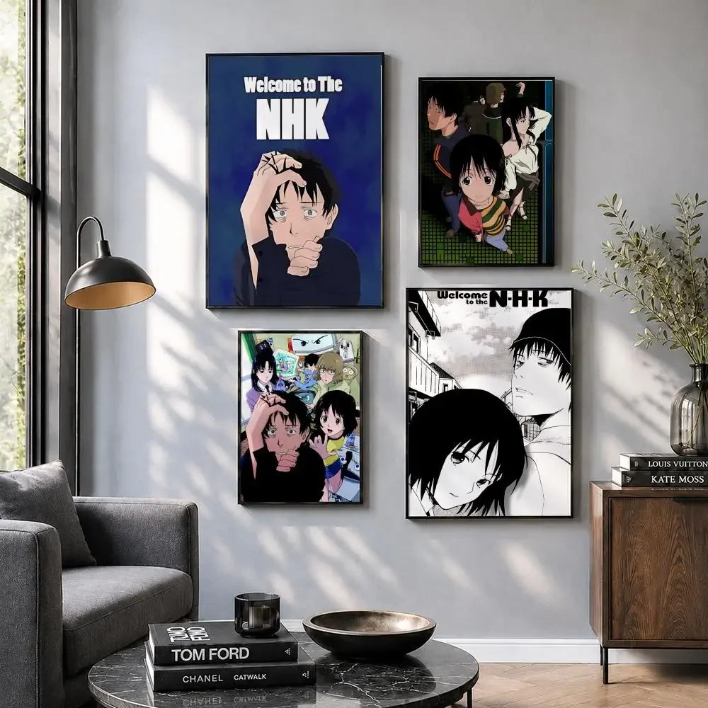 W-Welcome to the N-NHK Poster  Big Self-adhesive Art Waterproof Sticker Coffee House Dorm Room Wall Decor