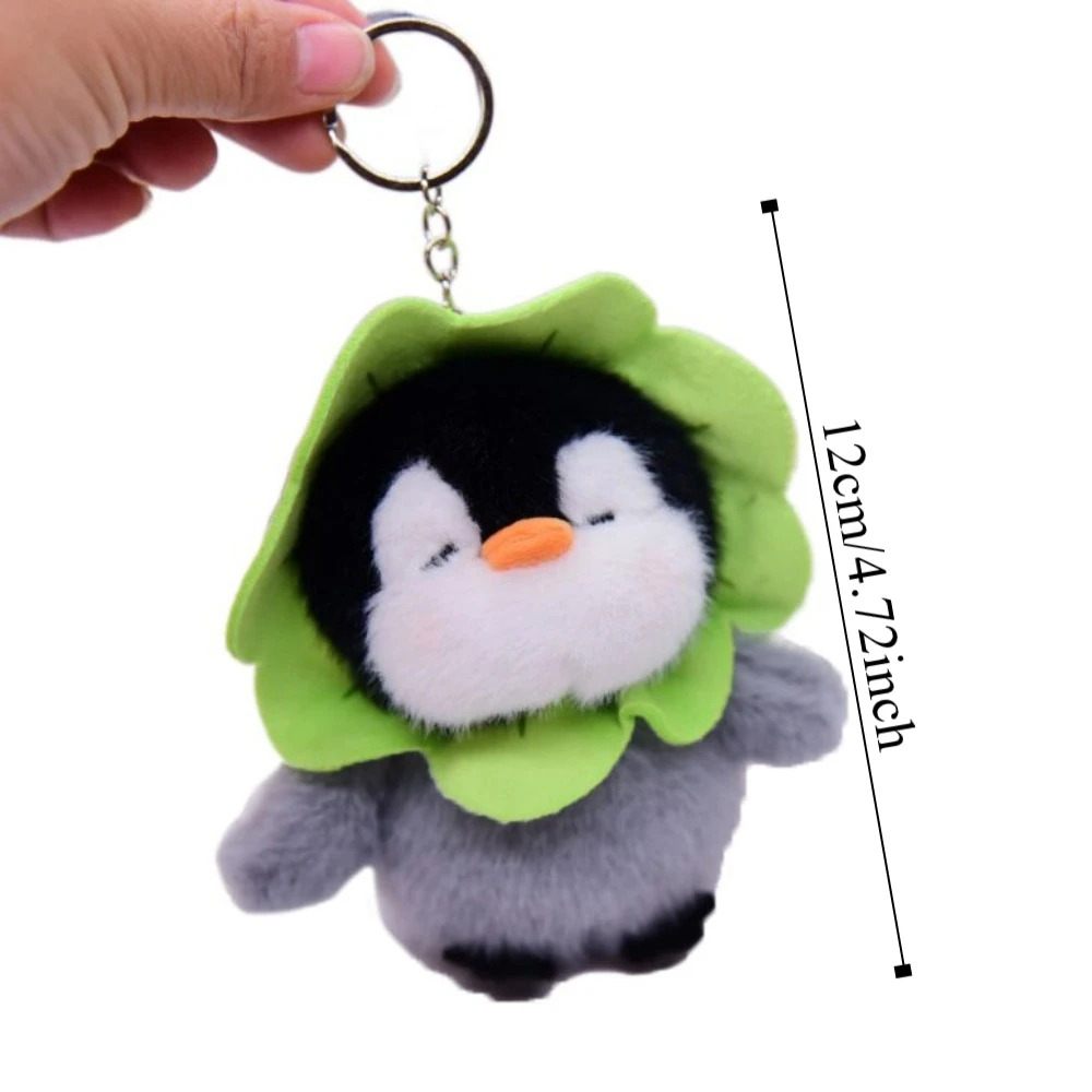 Fashion 12cm Plush Penguin Pendant Flower Cartoon Plush Dolls Bag Hanging Leaf Key Ring Holiday Gift