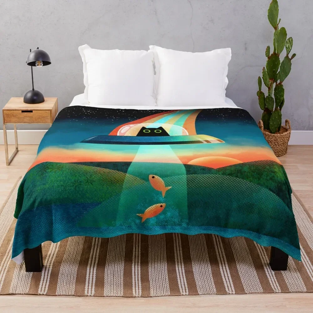 

The Purrfect Alien Throw Blanket Designers decorative Comforter Blankets